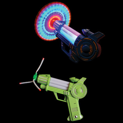 EL180 Light Up Large 3D Spinning Gun