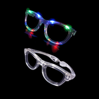 EL187 Flashing XL Retro Glasses